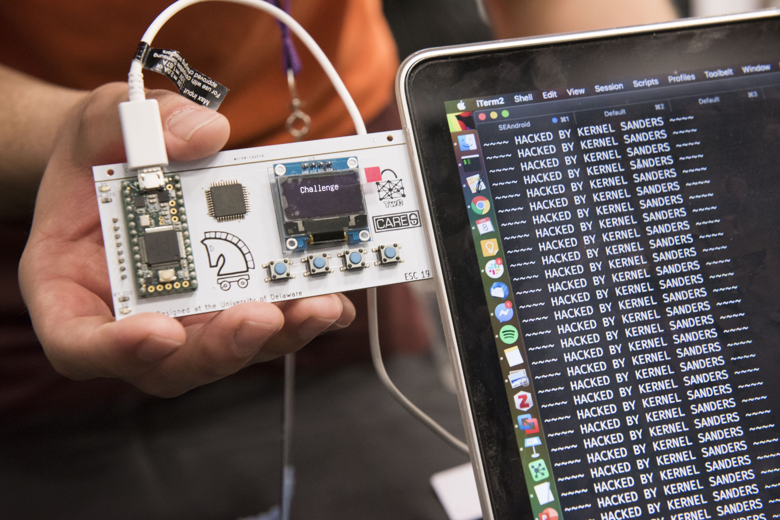 A picture of the hacked challenge at CSAW