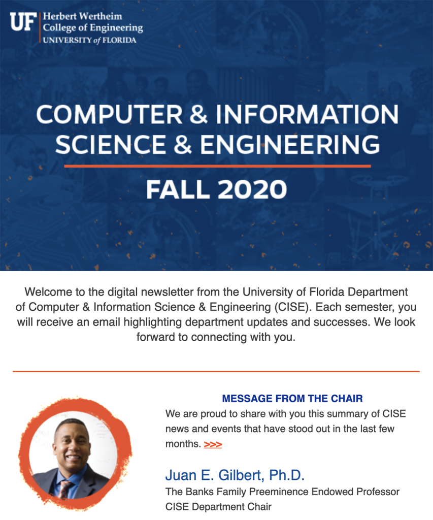 UF CISE Fall 2020 Digital Newsletter