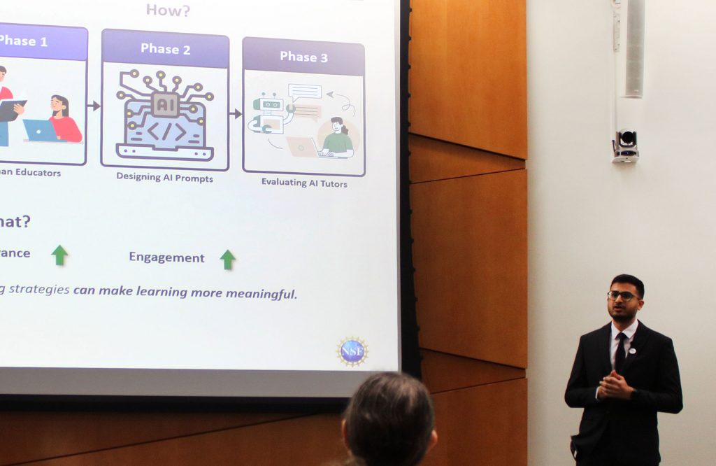 UF engineering student Abhishek Kulkarni presents his three-minute thesis in November. Photo provided by Abhishek Kulkarni