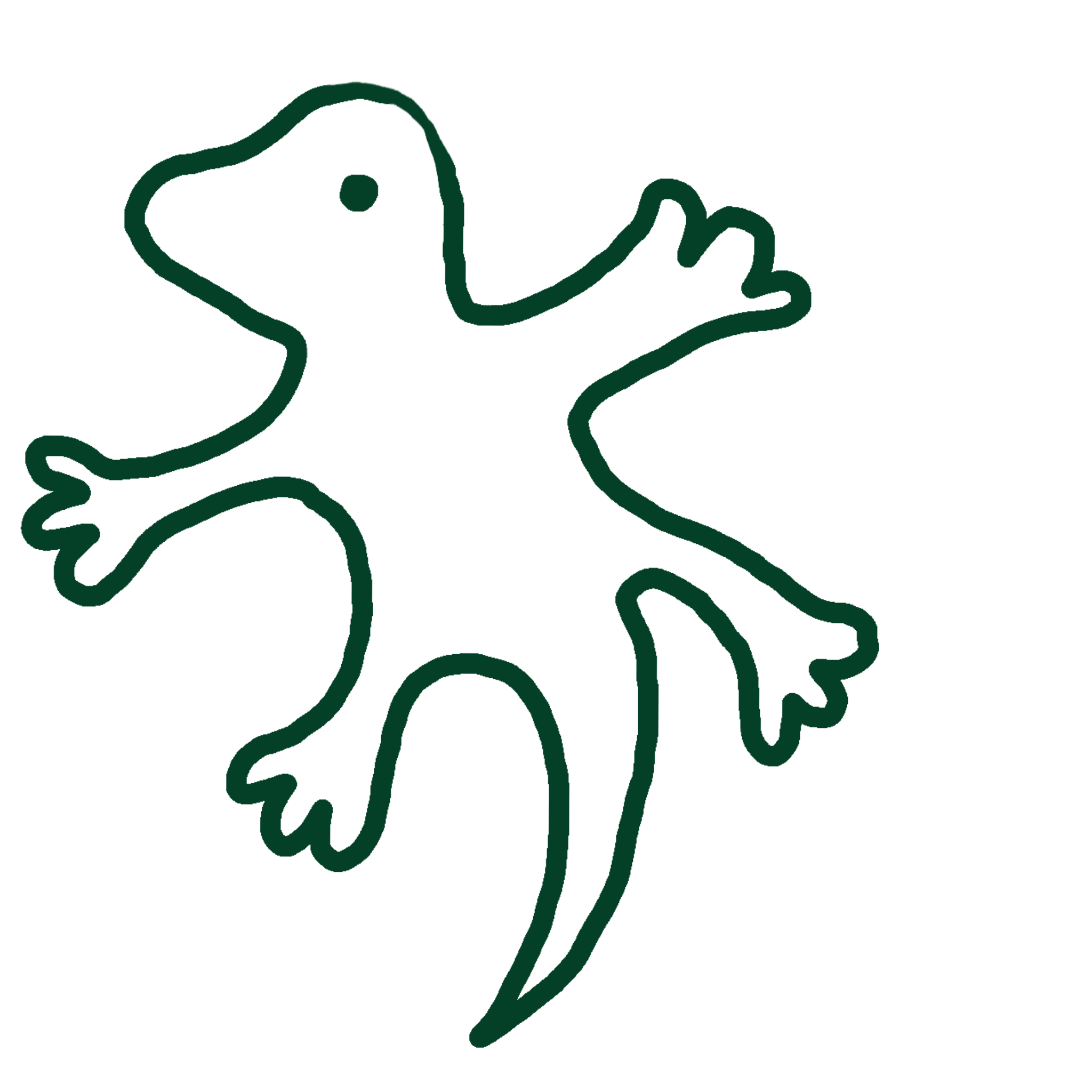 A drawing of a lizard.