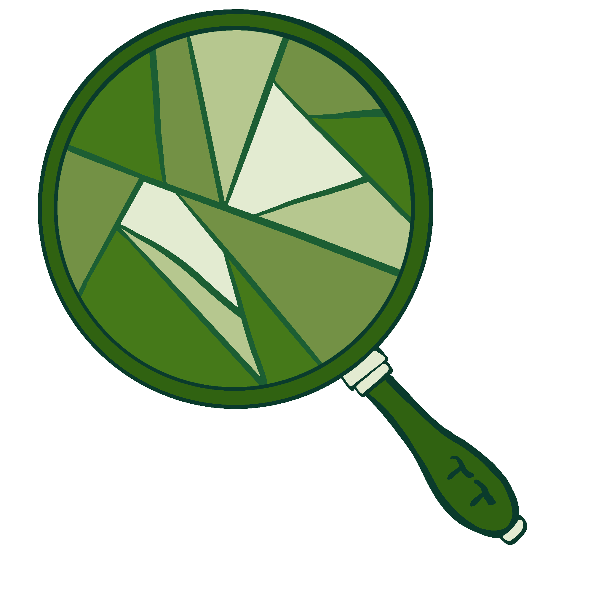 A shattered magnifying glass